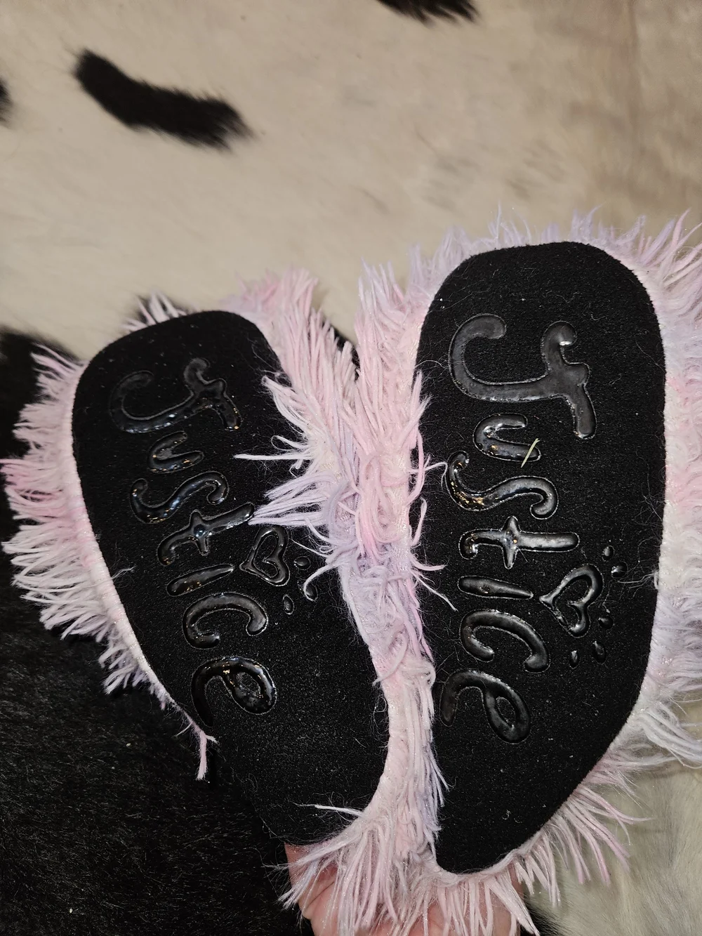 Justice Pink & Lavender Fuzzy Slipper Booties